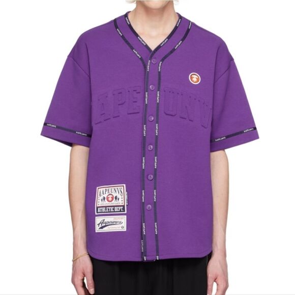 3003 NWT AAPE by A Bathing Ape Purple Patch Shirt Size XL - Picture 1 of 15